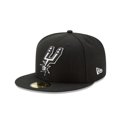 Black San Antonio Spurs Hat - New Era NBA Team Color 59FIFTY Fitted Caps USA0268513